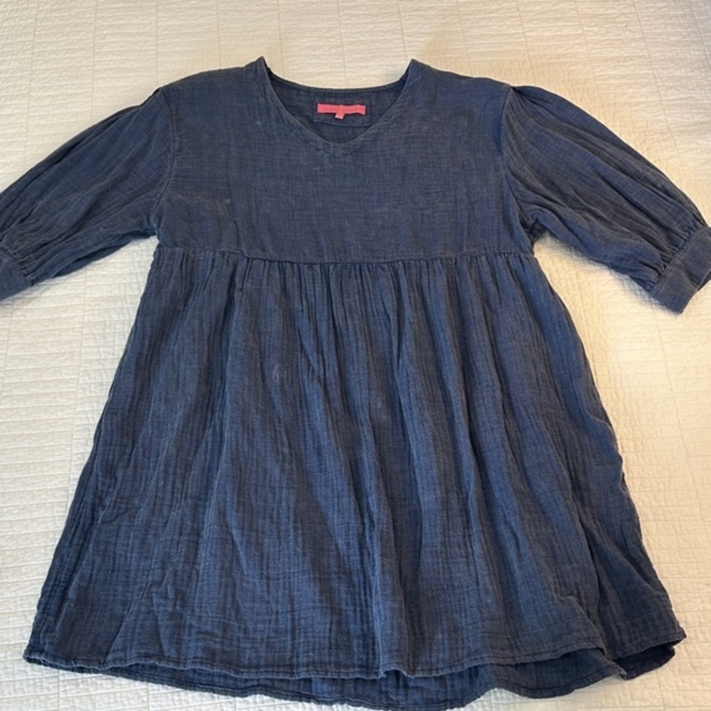Simply Southern Large Babydoll Dress Gauze Lightweight V-Neck Tunic Dress